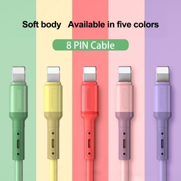 1/1.5/2M USB 8 Pin Cable 3A Fast Charging Data Cable USB Wire Liquid Silicone Cord For iPhone 14 13 12 11 Pro Max X XR XS 8 7 - Image 2