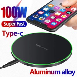 100W Wireless Charger Pad for iPhone 14 13 12 11 Pro Max X Xs Samsung Xiaomi Phone Chargers Induction Fast Charging Dock Station