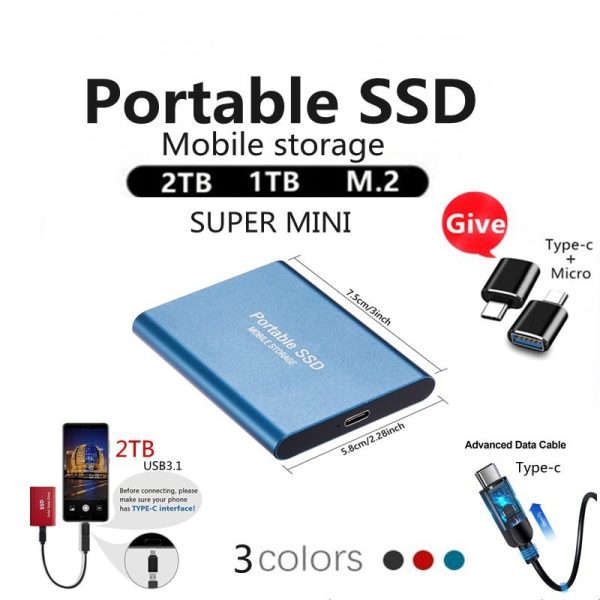 2022 Original SSD 1TB Usb Portable External Hard Drive 500GB External Hard Drive Drive Storage Device Hard Drive Laptop USB 3.1 - Image 3