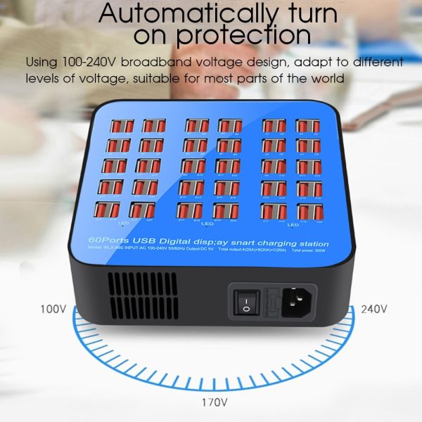 30W 40/50 Ports USB Charger For Android iPhone Adapter HUB Charging Station Dock Socket Multifunctional Tablet Phone Charger - Image 3