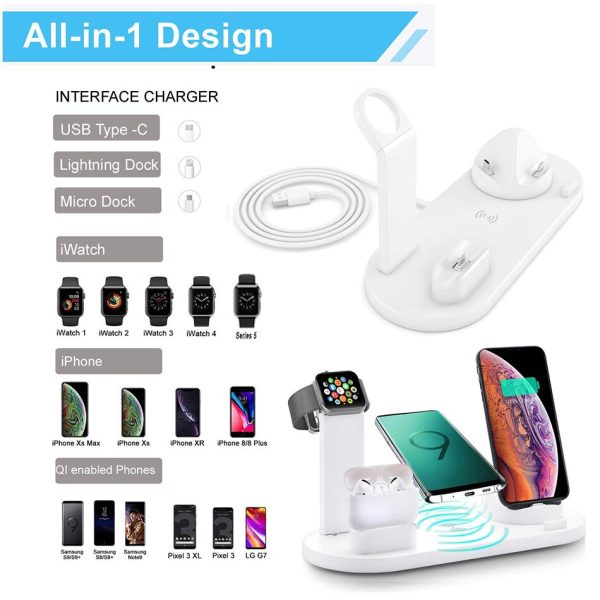 30W 7 in 1 Wireless Charger Stand Pad For iPhone 14 13 12 X Apple Watch Qi Fast Charging Dock Station for Airpods Pro iWatch 7 6 - Image 3
