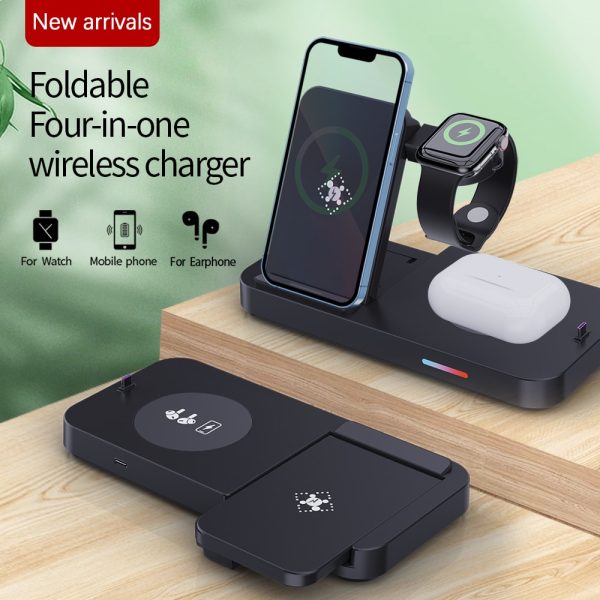 30W Wireless Charger Stand Qi Fast Charging Dock Station For Apple Watch Samsung Huawei iPhone 14 13 12 Pro Max AirPods Earbuds - Image 2