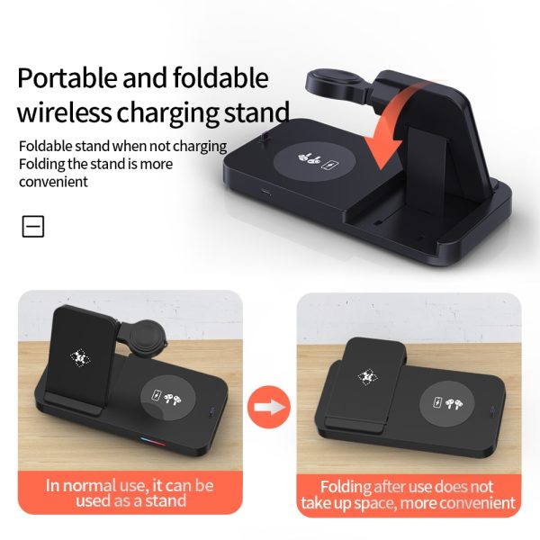 30W Wireless Charger Stand Qi Fast Charging Dock Station For Apple Watch Samsung Huawei iPhone 14 13 12 Pro Max AirPods Earbuds - Image 3