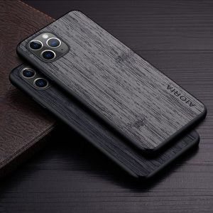 Case for iPhone 14 13 12 11 Pro XS Max Mini XR X 7 8 6 6S Plus funda bamboo wood pattern Leather cover Luxury coque case capa