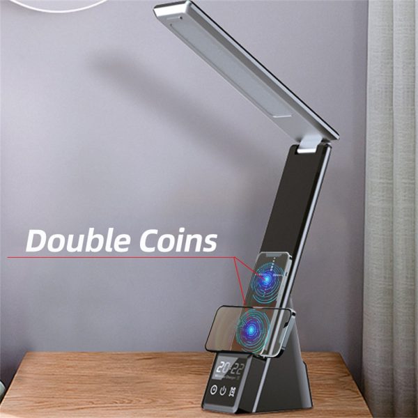 Fast 15W LED Table Lamp Wireless Chargers for iPhone Apple Watch Airpods Charging Station Multi-function Clock Charge Dock Stand - Image 4