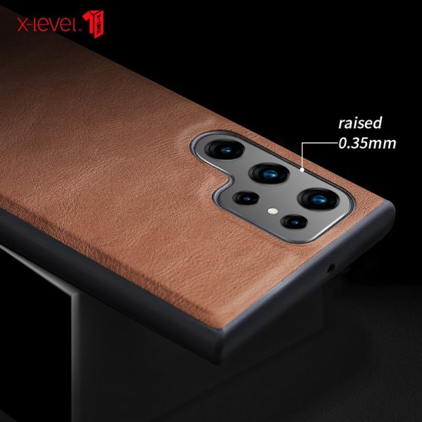 For Samsung S22 Ultra чехол funda X-Level Retro Leather Soft Silicone TPU Edge Back Cover for Samsung Galaxy S22 Plus Case - Image 3