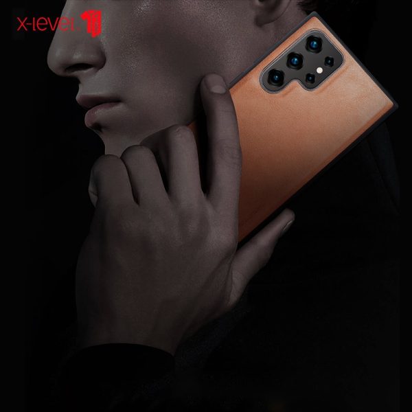 For Samsung S22 Ultra чехол funda X-Level Retro Leather Soft Silicone TPU Edge Back Cover for Samsung Galaxy S22 Plus Case - Image 4