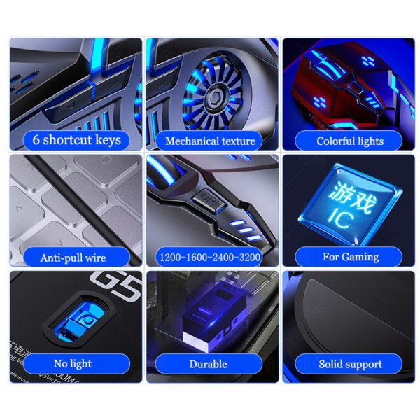 Laser Mouse for PC Gamer Gaming Mouse Ergonomic Mice with LED Backlit USB Mice for Computer Gamer Girl Mouse for Laptop - Image 3