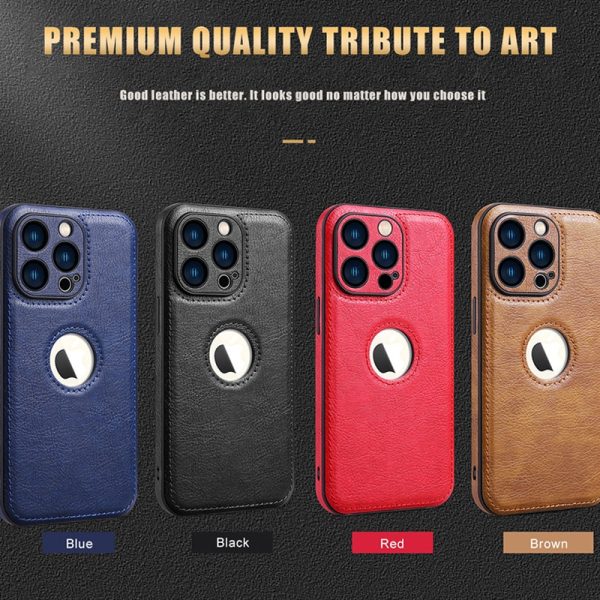 Luxury Leather Case for Apple iPhone 14 13 12 11 Pro MAX XS XR 7 8 6S Plus Original Logo Hole Official Silicone Full Back Cover - Image 4