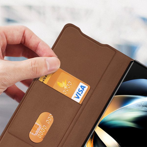 Magnetic Leather Case for Samsung Galaxy Z Fold 3 4 5G Folding Smartphone Case with Card Slots Full Body Leather Case Magnetic - Image 3