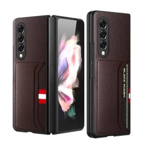 Non-Slip Matte Leather Skin Cover Case for Samsung Galaxy Z Fold 3 Fold3 5G Fold2 Fold 2 Shockproof Phone Coque