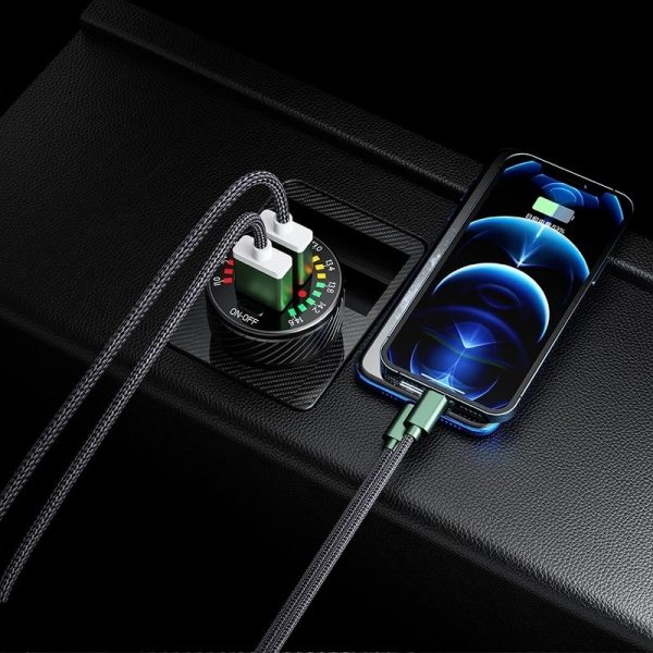 QC 3.0 Dual USB Car Charger 12V 24V Waterproof 18W Fast Charging Marquee Light LED Voltmeter ON OFF Switch Car-charger Adapter - Image 4