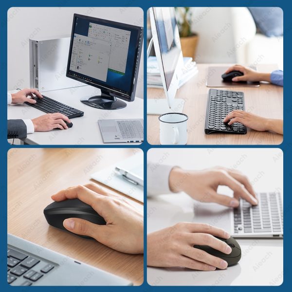 Rechargeable Wireless Bluetooth Mouse Aieach Silent WIRELESS COMPUT MOUS USB Ergonomic Gamer Mouse For Computer Laptop Macbook - Image 2