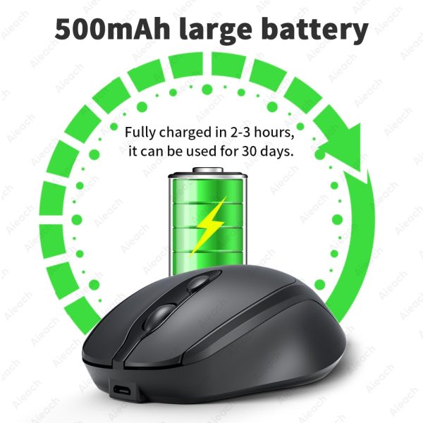 Rechargeable Wireless Bluetooth Mouse Aieach Silent WIRELESS COMPUT MOUS USB Ergonomic Gamer Mouse For Computer Laptop Macbook - Image 3