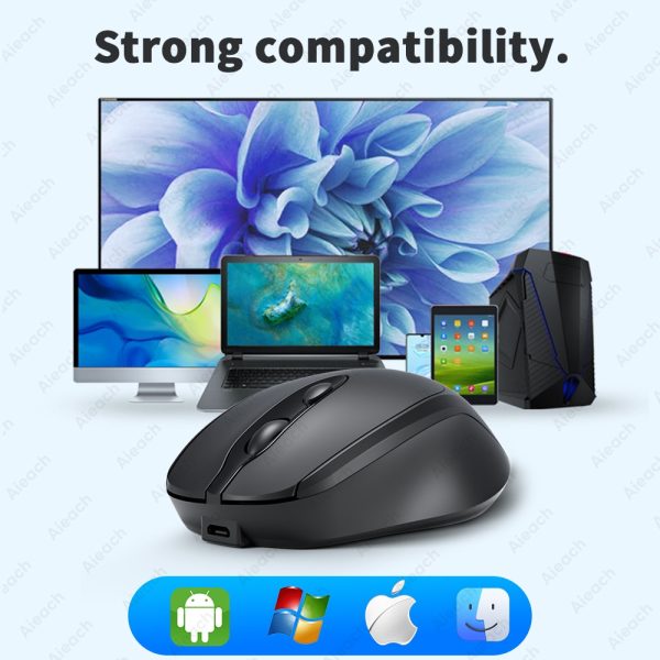 Rechargeable Wireless Bluetooth Mouse Aieach Silent WIRELESS COMPUT MOUS USB Ergonomic Gamer Mouse For Computer Laptop Macbook - Image 4