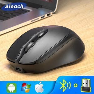 Rechargeable Wireless Bluetooth Mouse Aieach Silent WIRELESS COMPUT MOUS USB Ergonomic Gamer Mouse For Computer Laptop Macbook