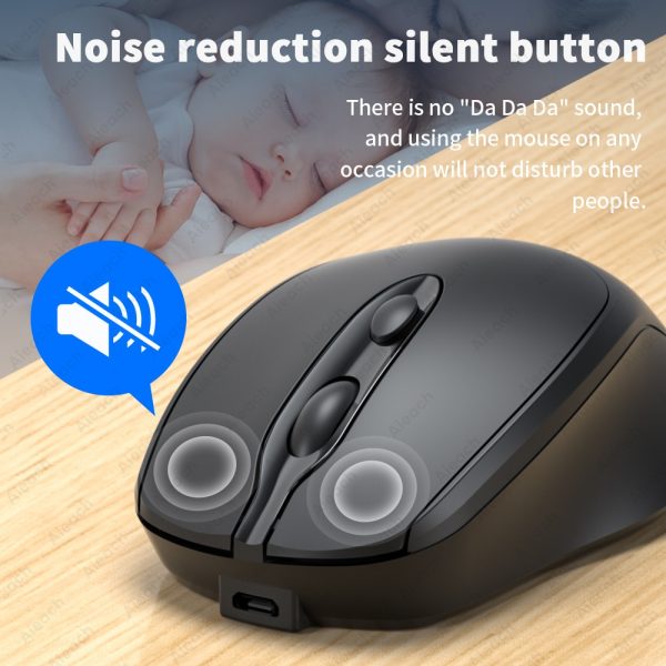 Rechargeable Wireless Bluetooth Mouse Aieach Silent WIRELESS COMPUT MOUS USB Ergonomic Gamer Mouse For Computer Laptop Macbook - Image 6