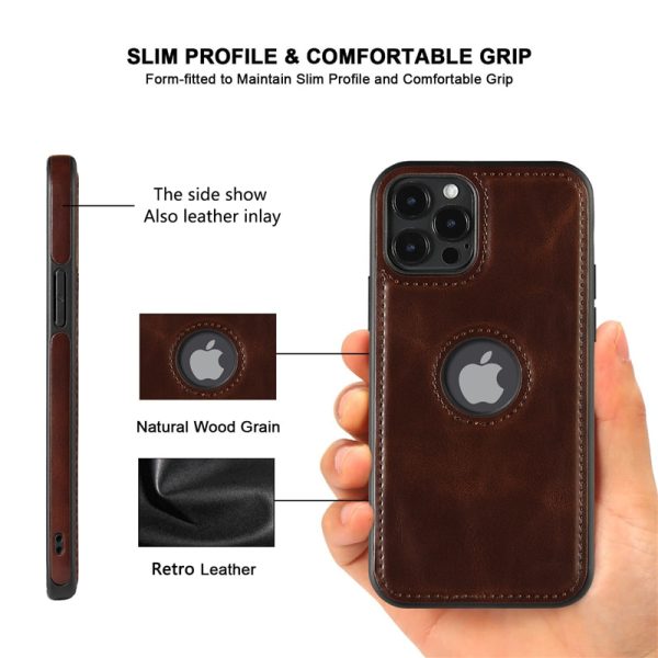 Slim PU Leather Phone Case For iPhone 11 12 13 Pro Max XR XS Max X 7 14Plus 11Pro Max Business Soft Leather LOGO Hole Back Cover - Image 4