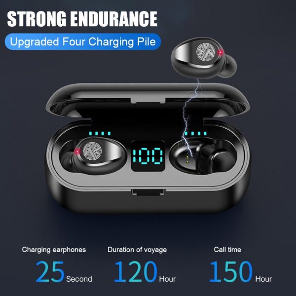 Suitable for Huawei, Xiaomi, iPhone, Stereo Devices, Wireless Sports Headphones, TWS with 2200 mAh Battery Charger, Waterproof H - Image 6