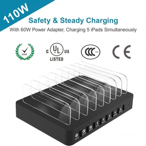 Universal 110W 8 Port Multi USB Charger For IPhone 13 12 11 Carregador Quick Charge 3.0 Fast Charger Dock Station For Samsung S9 - Image 4